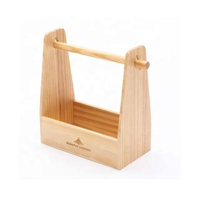 China Easy to carry wooden table fruit handle basket storage hand picnic basket for outdoor sports mountaineering camping for sale