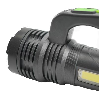 China Camping Hot Sale Portable Rechargeable Outdoor Torch Light High Brightness Waterproof LED Flashlights With Side Light for sale