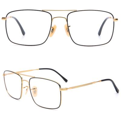 China Fashionable Ready Square Metal Eye Sight Eye Optical Frame Frames, Double Bridge Spectacle Frames Metal for sale