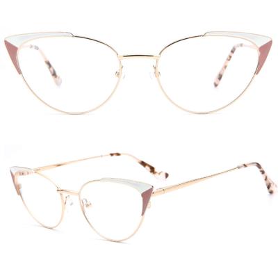 China High Quality Red Cat Eye Metal Frames Optical Metal For Women , Eyeglasses Frames for sale