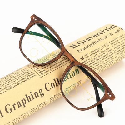 China Retro Soft Round Slim Men's Optical Wooden Reading Glasses Progressive Reading Glasses for sale