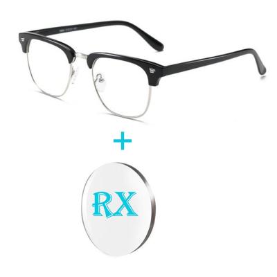 China 1.61 Best Grade TR90 Eyewear RX Progressive Blue Cut Optical Glasses Custom Metal Myopia Glasses for sale