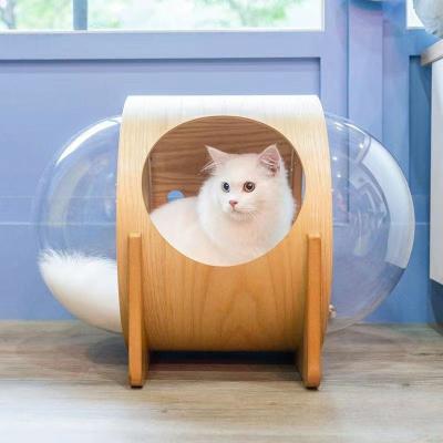 China Viable Transparent Acrylic Cat Nest Provides Groove Sleeping Space Integrated Universal Portable Cat Sucker Four Seasons for sale