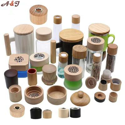 China Non Spill New 2021 Customized Wooden Lid For Cosmetic Packaging Bottle, Packaging Jar, Cup Lid for sale