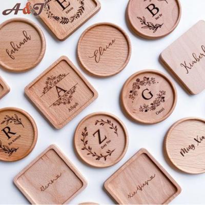 China Viable 2021 Christmas New Year Mothers Day Birthday Gift Custom Logo Coaster Wooden Mug Stand for sale