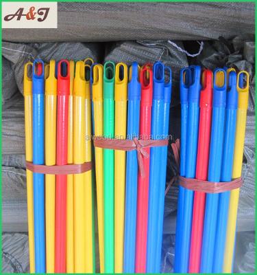 China Sustainable PVC Coated Wooden Broom Stick Floor Broom Stick for sale