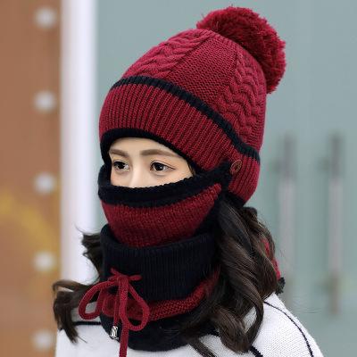 China breathable & Waterproof Outdoor Women's Winter Hat Covers Knitted Thick Warm Scarf Hat Windproof Scarf Set For Women for sale