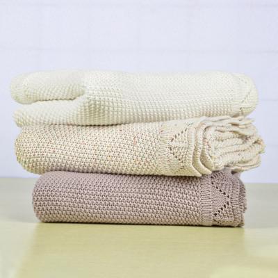 China China Wholesale Baby Stroller Anti Static Cotton Knitted Blanket Blanket for sale