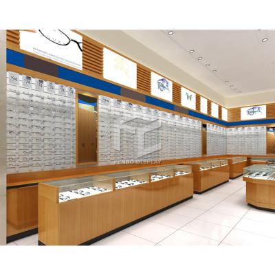 Cina Hot Antique Fashion Wooden Retailer Optical Store Show High End Custom Metal Sunglasses Cart Eyewear Display Cabinet in vendita