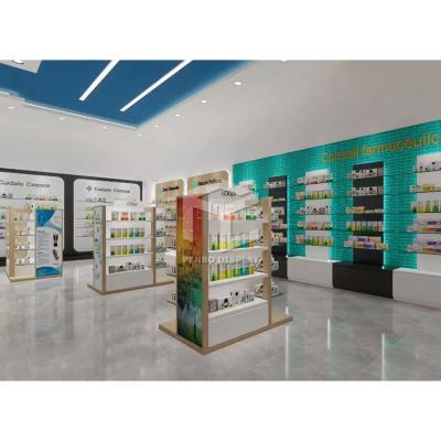 China Environmental Friendly Wood Medical Store Furniture Pharmacy Shelving Pharmacy Pharmacy Store for sale