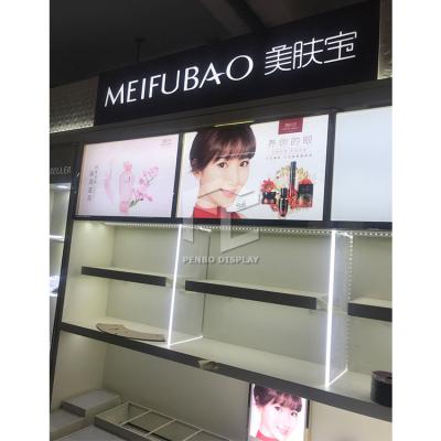 China Modern Professional Makeup Store Cabinet Skin Care Products Kiosk Display Makeup Interior Design for sale