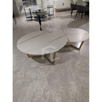 China Nordic marble combination easy to clean tea table around storage furniture metal creative lightweight luxury coffee table for sale