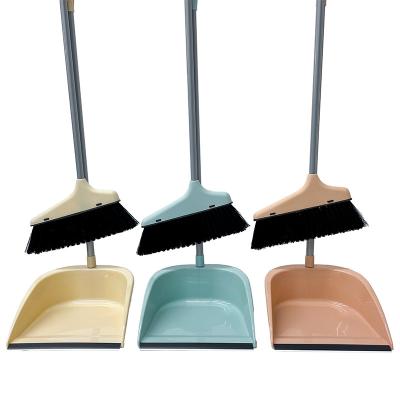 China Home Household Cleaning Tools and Accessories Broom and Dustpan Set Dustpan and Brush Set Cheap OEM Head Pattern PET Plastic Color for sale