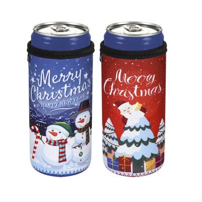 China Waterproof Custom Print Logo Neoprene Christmas Gifts Stubby Holder Universal 12oz Slim Insulated Beer Coozy Can Cooler Sleeve for sale