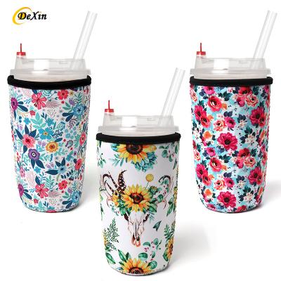 China Waterproof Factory Supplier Reusable Drinks Silicone Cup Bottle Insulated Coffee Sleeve Cup Cover Neoprene for sale