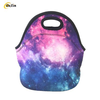 China Waterproof Wholesale custom printing cooler bag wine food sublimation blank tote neoprene lunch bag for sale