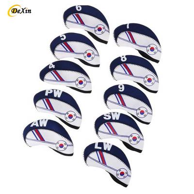 China Durable Custom logo golf accessories headcover neoprene golf iron head covers golf for sale