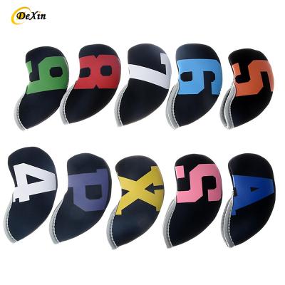 China Durable Factory Wholesale 3 4 5 6 7 8 9 PW AW SW Neoprene Golf Head Cover Golf Club Covers for sale