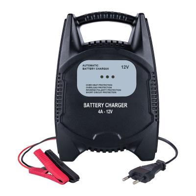 China 12V 4A CE Certificated LED Display Car Battery Lead Acid Charger with Float and Charging Net B1204S 148x95x175mm for sale