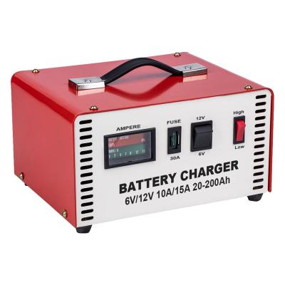 China TKS Car Battery Heavy Duty Lead Acid Charger 6V 12V 24V 10A 15A For Car, Motor, Marine 238x188x135 mm for sale