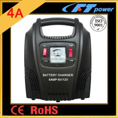 China Integrated Linear Toroidal Portable Battery Charger Car Battery Charger A1204L 4AMP 6V 12V LED Lead Acid Battery Full Automatic Charger for sale