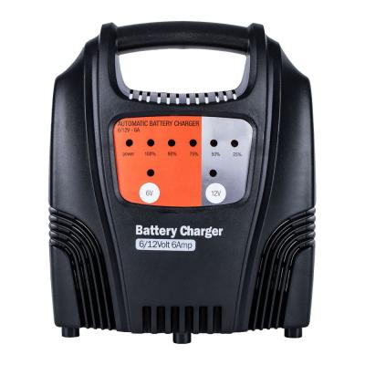 China 6V/12V 6A CE Certificated Lead Acid Car, Motor Battery Charger with Float and Charging Net A1206LX 180x115x200 mm for sale