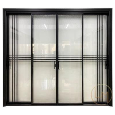 China Modern High Quality Narrow Aluminum Sliding Door Reed Glass Door For Home Modern Design Frame Interior Door for sale