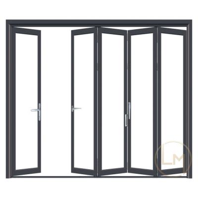 China Modern design heavy duty commercial door security aluminum glass folding door for exterior for sale