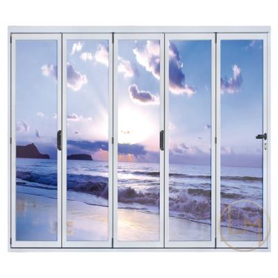 China Latest Modern Design Heavy Duty Aluminum Folding Door Glass Patio Door For House for sale