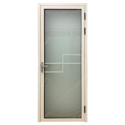 China Waterproof Cheap High Quality Aluminum Toilet Door Price Double Glazed Casement Door For Bathroom for sale