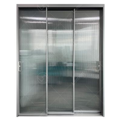 China High quality frameless aluminum interior silent sliding door reasonable price windproof for kitchen for sale