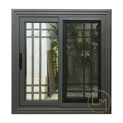 China Latest Design Magnetic Powder Coated Aluminum Screen Window Sliding Window With Decorate For Villa for sale