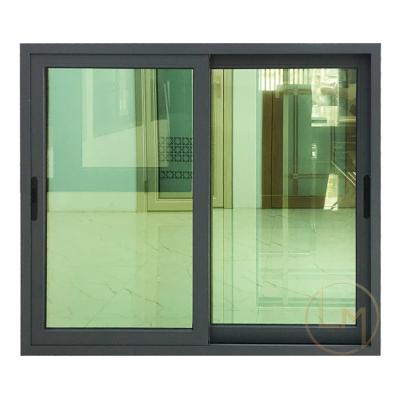 China Modern Design Double Magnetic Stained Glass Screen Aluminum Sliding Reflective Stained Glass Window For Home for sale