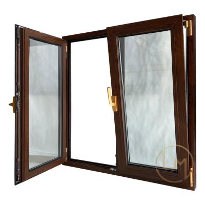 China Magnetic Australian Standard High Quality Waterproof Thermal Break Screen Tile Aluminum Tilt And Turn Double Windows for sale