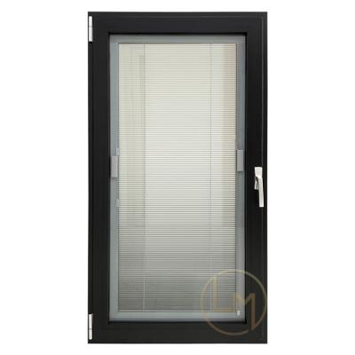 China New Design Style Magnetic Modern Aluminum Tilt Tower Window Integrated Screen Shutter Window For Garden for sale