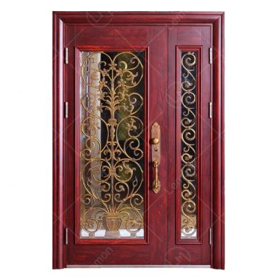 China Hot Selling High Security Galvanized Steel Glass Door Exterior Door For Apartment for sale