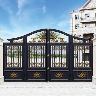 China Easily Assembled High Quality Customized Decorative Yard Entrance Cast Aluminum Gates Barrier Driveway Sliding Gate for sale