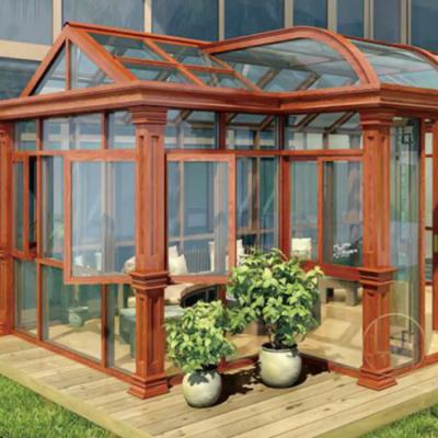 China Factory direct sale tempered glass frame modern aluminum glass house sunroom outdoor sunrooms and glass houses for sale