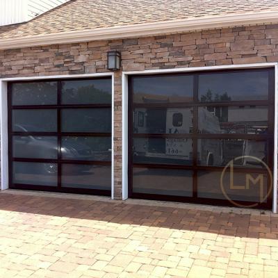 China Good Modern Sealing Glazed Aluminum Garage Door Heat Insulation Door For Parking Lot for sale