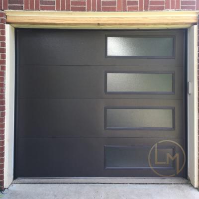 China Latest Design 2021 Impact Resistance Modern Steel Garage Door Waterproof Fireproof Glass Garage Door for sale