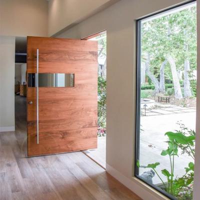 China Good quality waterproof cheap exterior high glossy modern main entrance price wooden pivot door for villa for sale