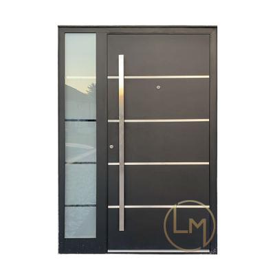 China Waterproof 2021 Modern Custom Front Entry Metal Aluminum Stainless Steel Pivot Villa Entry Door for sale