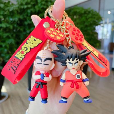 China Women Rubber Cute Keychain Keychains Decoration Goku Figure Anime Charms Key Chain Accessories Dragon Ball Z Holder Toys Gift for sale