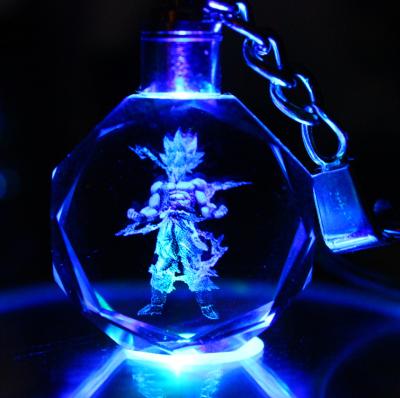 China Goku Vegeta Crystal Key Ring Car Keychains LED Props Pendant Shiny Gift Anime Dragon Ball Dragonball Z Saiyajin Crystal Son Cosplay for sale