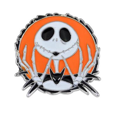 China Fashion Classic Cartoon Jack and Sallyed Halloween Enamel Brooch Pin Badge Lapel Pins Combine Metal Fashion Jewelry Accessories Gifts for sale