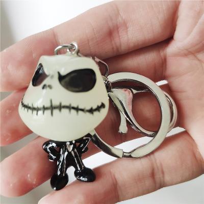 China 2021 NEW Jack Skellingtoned The Nightmared Key Chain The Night Plastic Light Before Christmas Key Chains Bag Hanging Gifts for sale