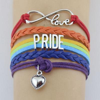 China CLASSIC Gay Pride LGBT Rainbow Bracelet Infinity Love Friendship Gifts Wedding Charms Personal Jewelry for sale