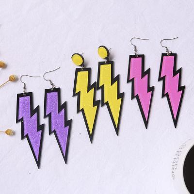 China BOHEMIA Resin Lightning Stud Earrings Geometric Fashion Statement Acrylic Earrings Jewelry For Women for sale