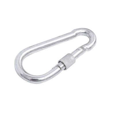 China Health Care Carabiner High Strength D Hook Forged Steel Self-Locking Carabiner For Outdoor for sale