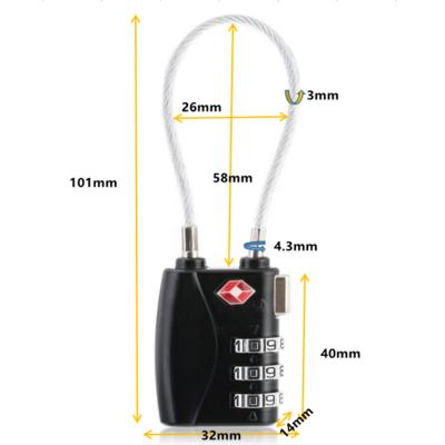 China TSA Enforcement TSA Wide Lock Approved Luggage Locks Dimple Key Travel Locks Ultra-Safe With Zinc Alloy Body for sale